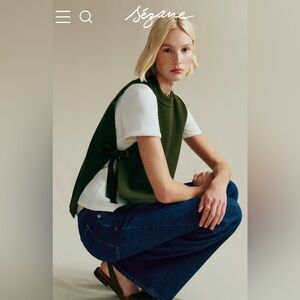 Knit vest with side ties